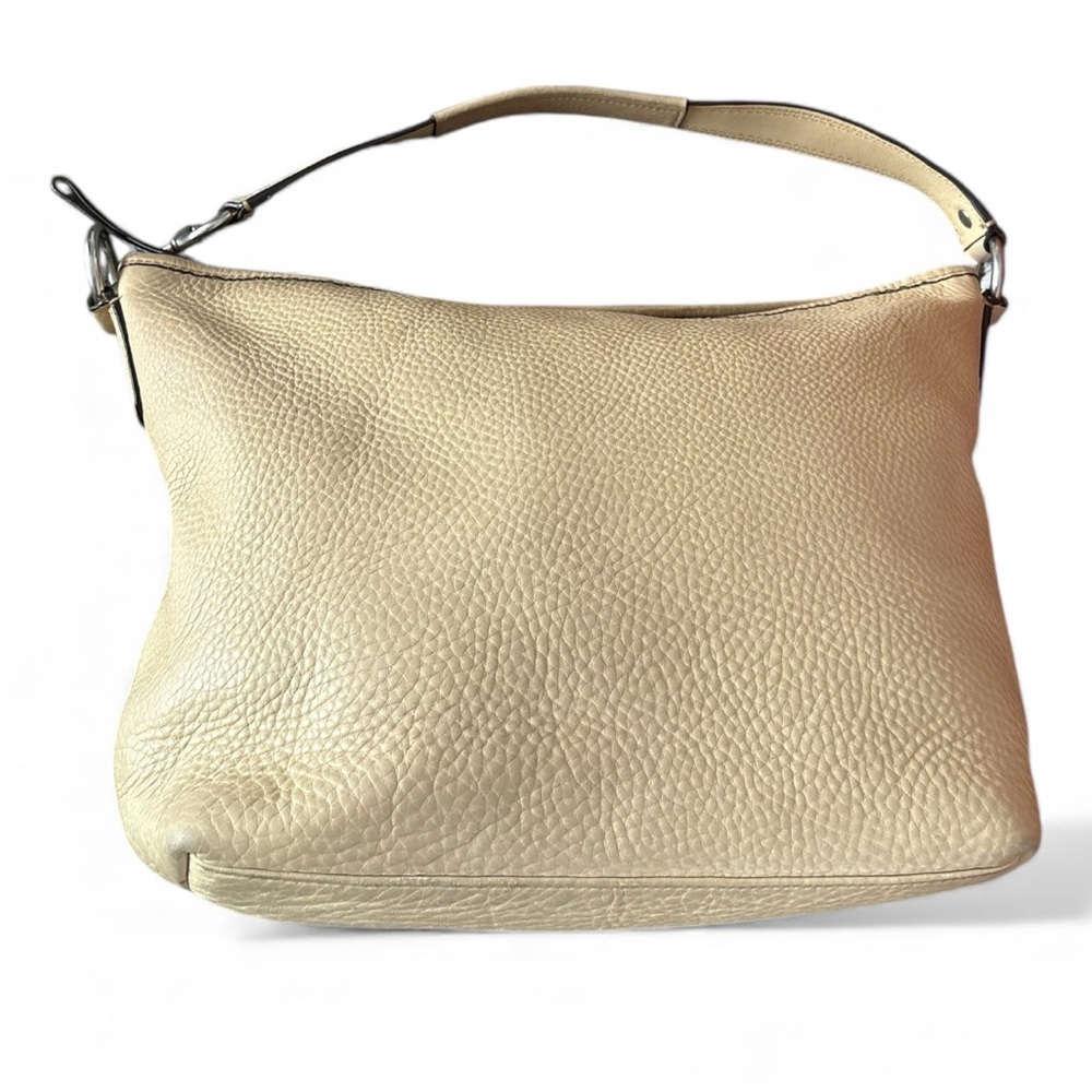 Rare Coach Sarah Cream Pebble Leather Hobo Shoulder Bag